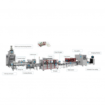 Multi-lane stick bag packaging line
