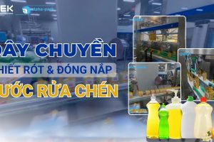 Dây chuyền chiết rót & đóng nắp chai nước rửa chén
